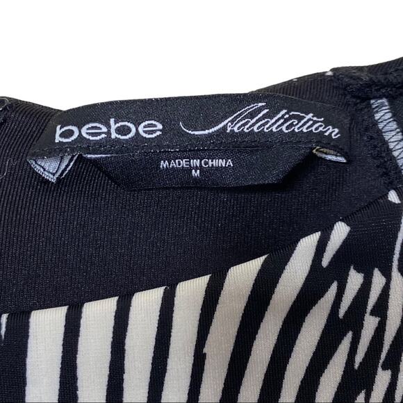 Bebe Addiction Abstract Long Sleeve Bodycon Dress Women's Size Medium - Picture 8 of 10
